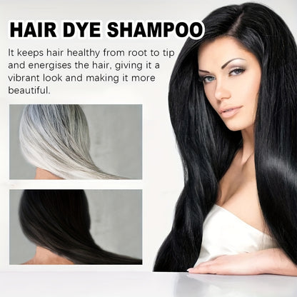 Brown Hair Coloring Shampoo, Instant Hair Coloring Shampoo 3 in 1 Nourishing Hair Shampoo Hair Coloring Cover Gray Hair, Natural Long Lasting Hair Coloring Shampoo