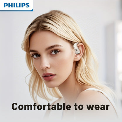 For Philips 2025 New Style True Wireless Music Headset Gaming Earbuds - Wireless, Noise Cancelling, Built-in Microphone, USB Rechargeable, Open Back Design for Running, Sports, Android & for iPhone, Gaming Headphones, Sleek E