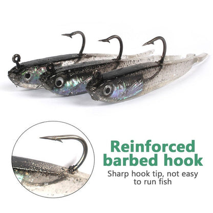 5pcs Premium Silicone Fishing Lures - Soft Artificial Bait with Sharp Hooks for Saltwater and Freshwater Fishing - Lifelike Design for Increased Catch Rates