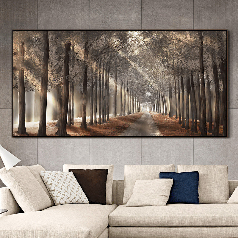 1pc Nature Sunshine Canvas Painting, Trees Poster, Landscape Forest Wall Art Pictures, Scandinavian Prints, For Home Decor, No Frame