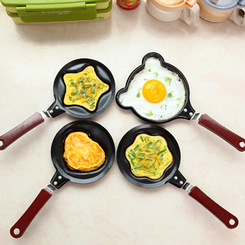 1pc Egg Frying Pot, Mini Breakfast Egg Frying Pot, Assorted Varieties Cartoon Frying Pot, Heart-shaped Non-stick Egg Pot, Omelette Pans Of Various Shapes, Kitchenware, Kitchen Tools