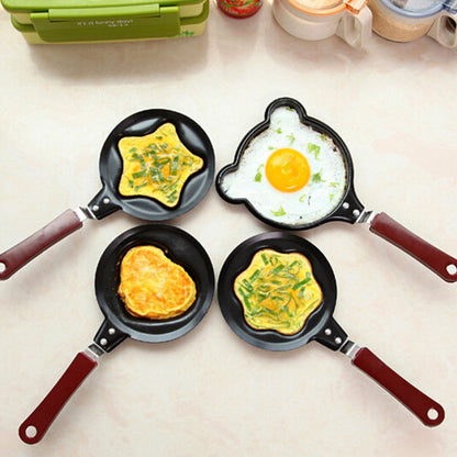 1pc Egg Frying Pot, Mini Breakfast Egg Frying Pot, Assorted Varieties Cartoon Frying Pot, Heart-shaped Non-stick Egg Pot, Omelette Pans Of Various Shapes, Kitchenware, Kitchen Tools