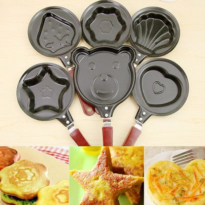 1pc Egg Frying Pot, Mini Breakfast Egg Frying Pot, Assorted Varieties Cartoon Frying Pot, Heart-shaped Non-stick Egg Pot, Omelette Pans Of Various Shapes, Kitchenware, Kitchen Tools