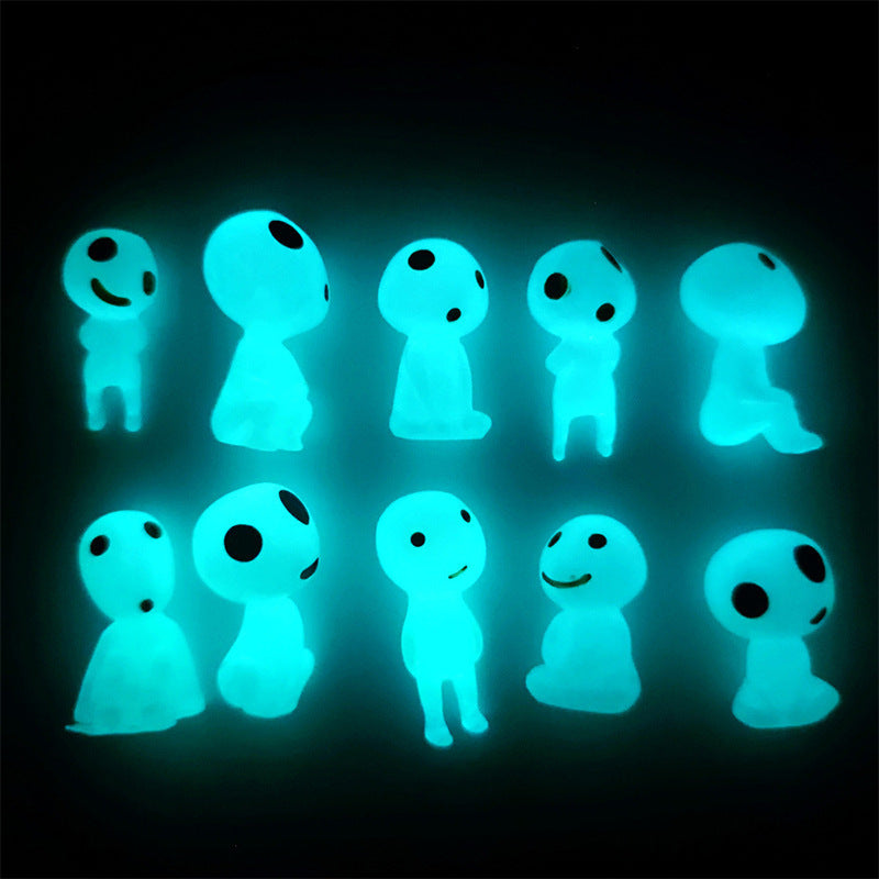 10pcs Blue Luminous Tree Spirits Micro Landscape - Perfect for Outdoor Glowing Miniature Statues, Garden Decor, and Holiday Arrangements!
