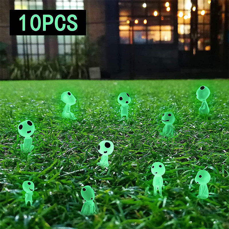 10pcs Blue Luminous Tree Spirits Micro Landscape - Perfect for Outdoor Glowing Miniature Statues, Garden Decor, and Holiday Arrangements!