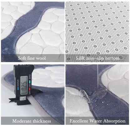 1pc Dog Footprint Bathmat, Memory Foam Soft Cozy Bathroom Floor Rug, Non Slip Washable Carpet, Durable Super Absorbent Doormat, Home Decor, Bathroom Decor