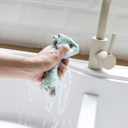 10pcs, Microfiber Towel, Absorbent Kitchen Cleaning Cloth, Non-stick Oil Dish Towel, Rags, Napkins, Tableware, Household Cleaning Towel