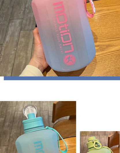 1pc, Water Bottle, Sports Water Bottle With Handle, Plastic Water Bottle, Gradient Color Large Capacity Water Bottle, Frosted Fashion Water Bottle, Outdoor Sports Bottles, 2200ml/77.93oz