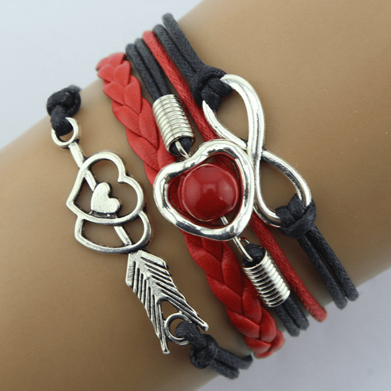 Cupid Arrow Stackable PU Leather Bracelet Stackable Hand Jewelry Decor