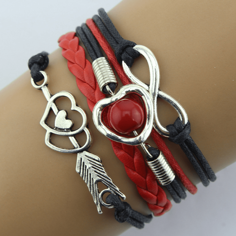 Cupid Arrow Stackable PU Leather Bracelet Stackable Hand Jewelry Decor