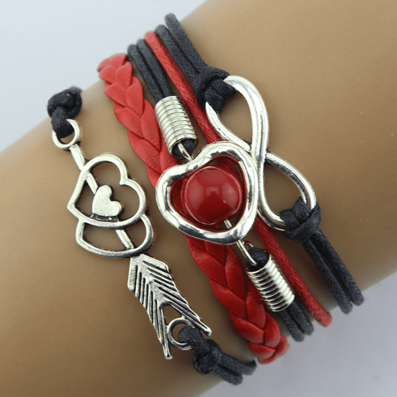 Cupid Arrow Stackable PU Leather Bracelet Stackable Hand Jewelry Decor