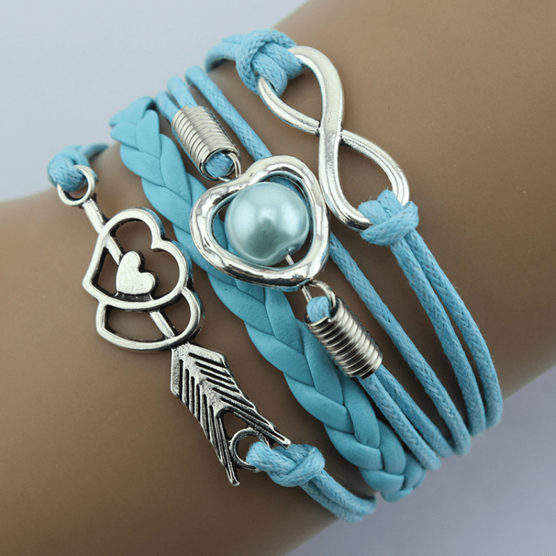 Cupid Arrow Stackable PU Leather Bracelet Stackable Hand Jewelry Decor