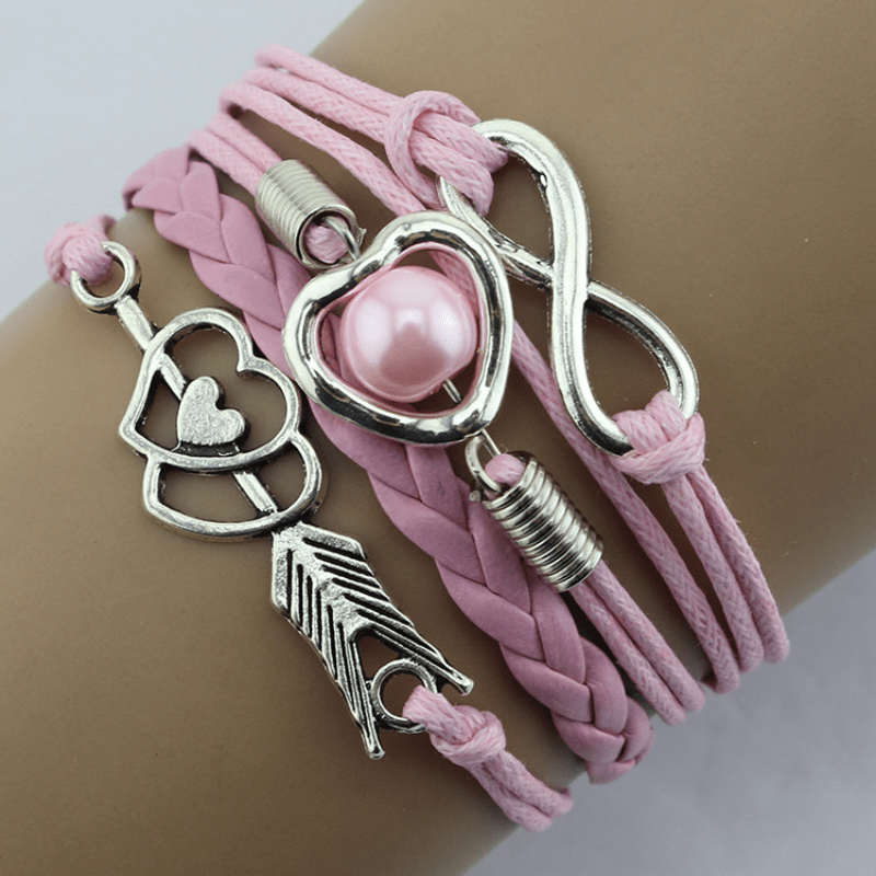 Cupid Arrow Stackable PU Leather Bracelet Stackable Hand Jewelry Decor