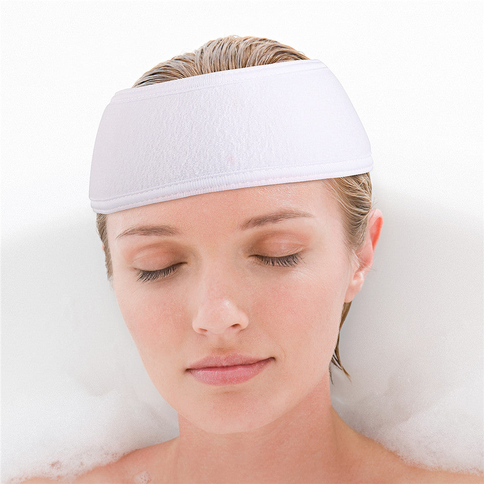 Solid Color Headband Adjustable Wide Hair Band Yoga Spa Bath Shower Makeup Wash Face Cosmetic Headband For Women Make Up Accessories