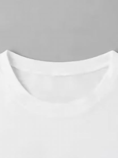 Relax Print Crew Neck T-Shirt, Casual Short Sleeve Top For Spring & Summer, Women's Clothing