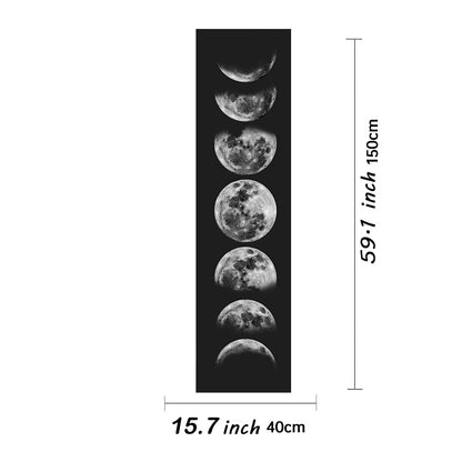 1cp Psychedelic Moon Phase Tapestry Black Galaxy Night Sky Wall Hanging Moon Phase Wall Hanging Tapestry For Living Room, Bedroom, Kitchen Home Decor, Room Decor
