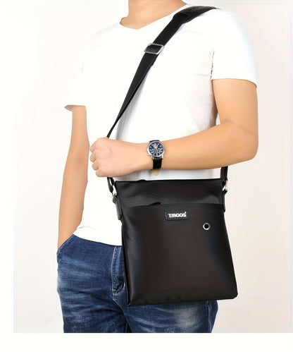 TMOOS Men'S Oxford Fabric Crossbody - Navy & Adjustable Strap, Golden-Tone Hardware, Zipper Closure, Lining, Casual Business Backpack for Everyday Use
