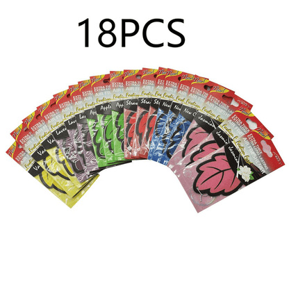 3-60pcs Car Air Freshener Natural Scented Tea Paper Auto Hanging Vanilla Perfume Fragrance Leaf Shape Car Interior Accessories Christmas Gift