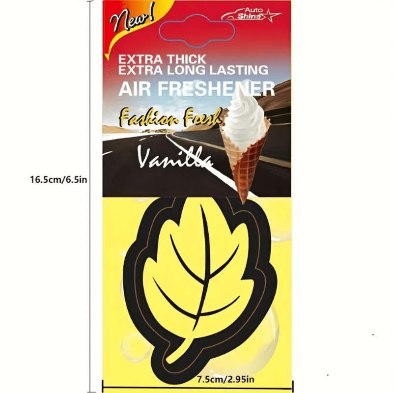 3-60pcs Car Air Freshener Natural Scented Tea Paper Auto Hanging Vanilla Perfume Fragrance Leaf Shape Car Interior Accessories Christmas Gift