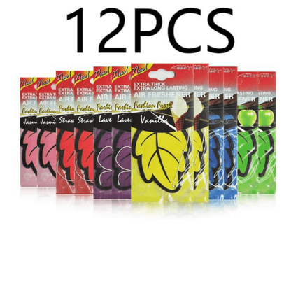 3-60pcs Car Air Freshener Natural Scented Tea Paper Auto Hanging Vanilla Perfume Fragrance Leaf Shape Car Interior Accessories Christmas Gift