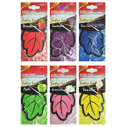 3-60pcs Car Air Freshener Natural Scented Tea Paper Auto Hanging Vanilla Perfume Fragrance Leaf Shape Car Interior Accessories Christmas Gift