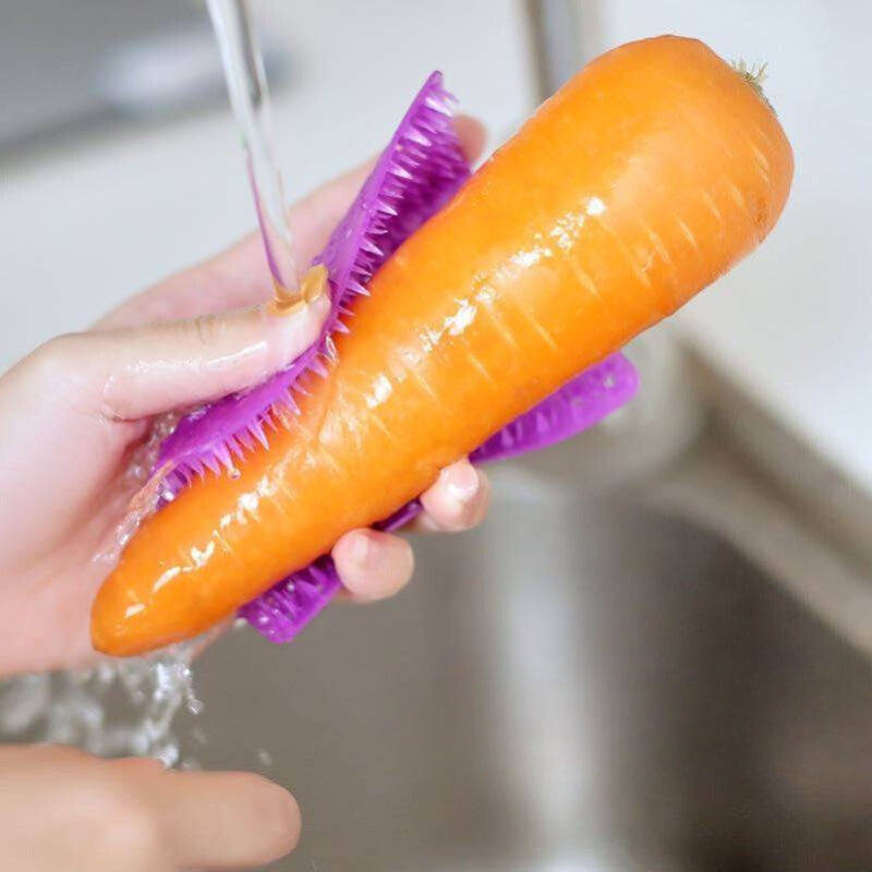 1pc, Multi-Functional Fruit and Vegetable Cleaning Brush - Bendable Vegetable Washing Brush for Cucumber, Finger Brush for Kitchen - Kitchen Tools and Accessories