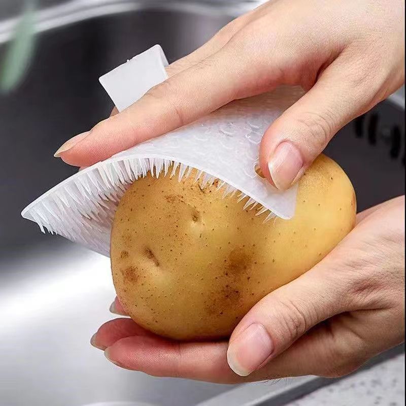 1pc, Multi-Functional Fruit and Vegetable Cleaning Brush - Bendable Vegetable Washing Brush for Cucumber, Finger Brush for Kitchen - Kitchen Tools and Accessories