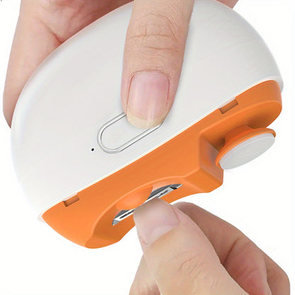 SWOSON Rechargeable Electric Nail Clipper & Polisher with LED Light - USB-Powered, Lithium-Polymer Battery, 36V/5A Fast Charging, 3-in-1 Nail Trimmer, Polisher, And File - Salon-quality Results For Home Use, Nail Polisher, Sl