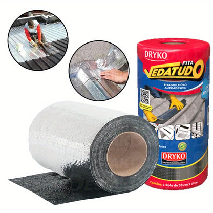 Butyl Multi-Purpose Waterproof Aluminum Seal Tape, 10cm x 10m - Self-Adhesive, Ideal for Pipe Leak Repair and Roof Insulation, Durable & Easy to Apply, Ultra-Waterproof, Roof Sealant