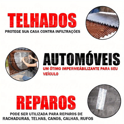 Butyl Multi-Purpose Waterproof Aluminum Seal Tape, 10cm x 10m - Self-Adhesive, Ideal for Pipe Leak Repair and Roof Insulation, Durable & Easy to Apply, Ultra-Waterproof, Roof Sealant