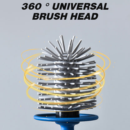 360° Silicone TPR Toilet Brush And Holder Set, Bathroom Cleaning Brush Kit with Wall Mount And Floor Standing Options, Interior Decoration-Compatible, Universal Brush Head Design RV Toilet Spare Parts