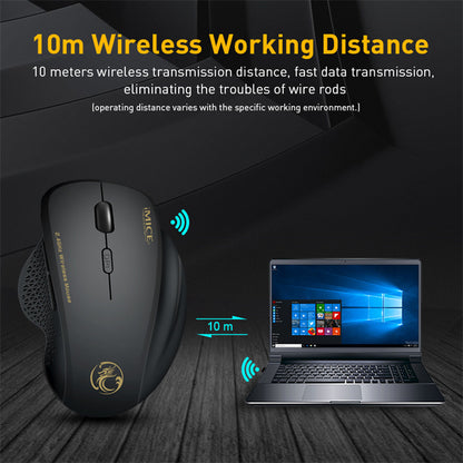 Wireless Mouse Ergonomic Computer Mouse PC Optical Mause with USB Receiver 6 buttons 2.4Ghz Wireless Mice 1600 DPI for Laptop, Office Mouse, Home Office Setup, Ergonomic Design, Compact Mouse, Responsive Buttons, Smooth Surfa