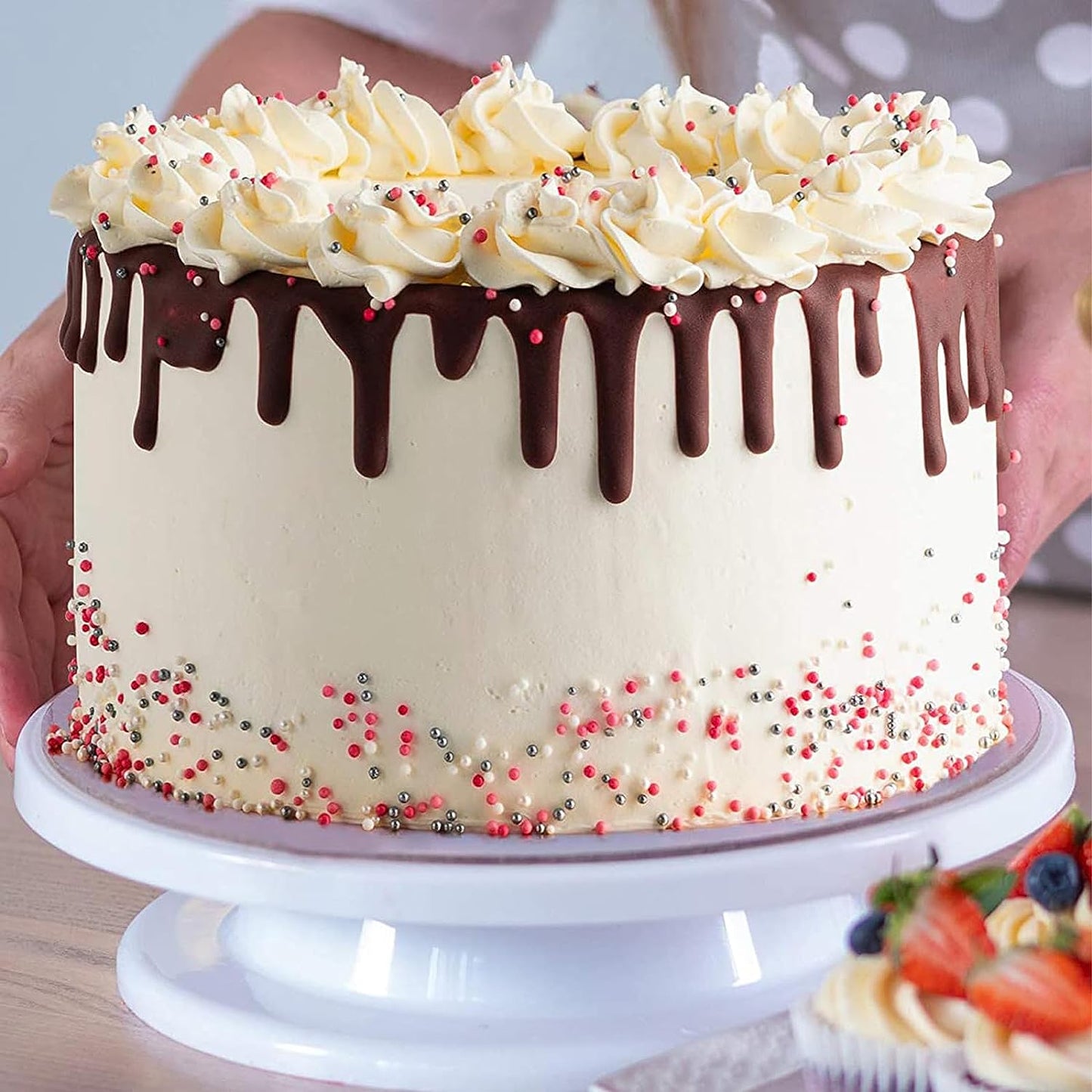 76pcs Stainless Steel Piping Nozzles Cake Turntable Set, 12 Nozzles, 1 Turntable, 2 Reusable Piping Bags, 50 Disposable Piping Bags, 4 Silicone Rings, 2 Converters, 2 Icing Spatulas, 3 Icing Scrapers, Cake Decorating, Nozzles