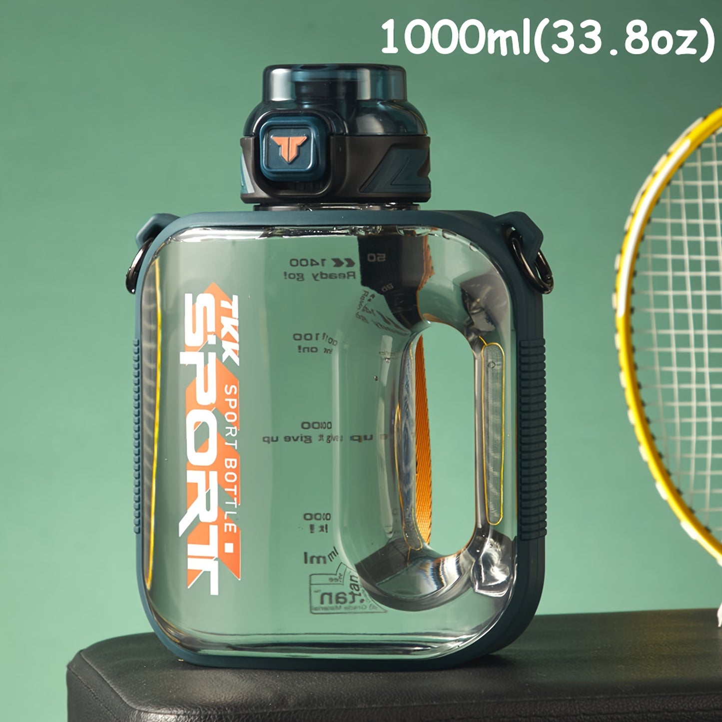 1pc TKK Leakproof Sports Water Bottle Jug with Handle & Straw - Wide Mouth, BPA-Free, for Gym, Travel, Camping, Yoga - Available in 1000ml/1600ml/2100ml (33.81oz/54.1oz/71.01oz) - Ideal Gift for Athletes, Hikers, Outdoor Enth