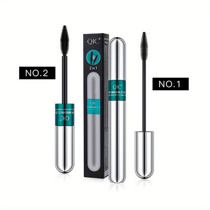 2-in-1 Black Lipstick & Mascara - Waterproof, Long-Lasting, Ethically Made Formula for All Skin Types