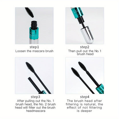 2-in-1 Black Lipstick & Mascara - Waterproof, Long-Lasting, Ethically Made Formula for All Skin Types