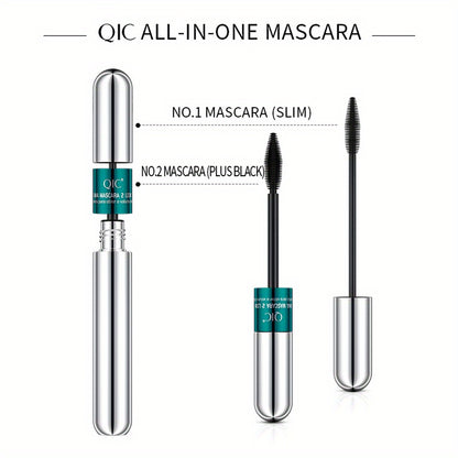 2-in-1 Black Lipstick & Mascara - Waterproof, Long-Lasting, Ethically Made Formula for All Skin Types