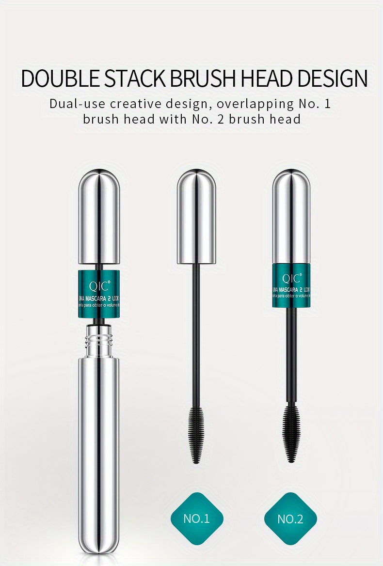 2-in-1 Black Lipstick & Mascara - Waterproof, Long-Lasting, Ethically Made Formula for All Skin Types