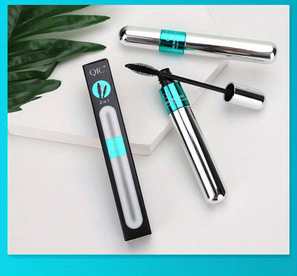 2-in-1 Black Lipstick & Mascara - Waterproof, Long-Lasting, Ethically Made Formula for All Skin Types