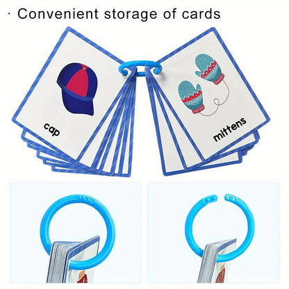 12 Themes Learning Flash Cards 386 English Words, Kids Toddler Colors, Shapes and Numbers, Learning Toys, Educational Preschool Flashcards Kindergarten Educational Toys School Supplies gift