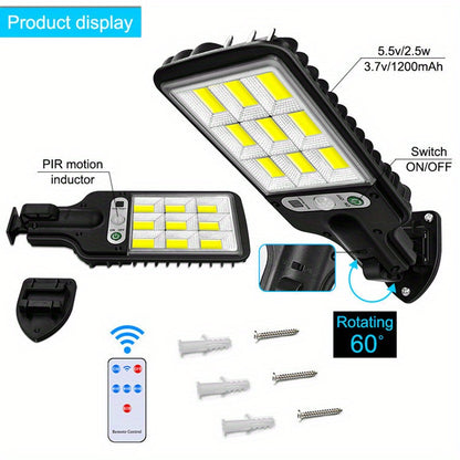 New Outdoor Solar Street Light With Remote Control LED Wall Light, Human Sensing Courtyard Light, Waterproof Garden Light