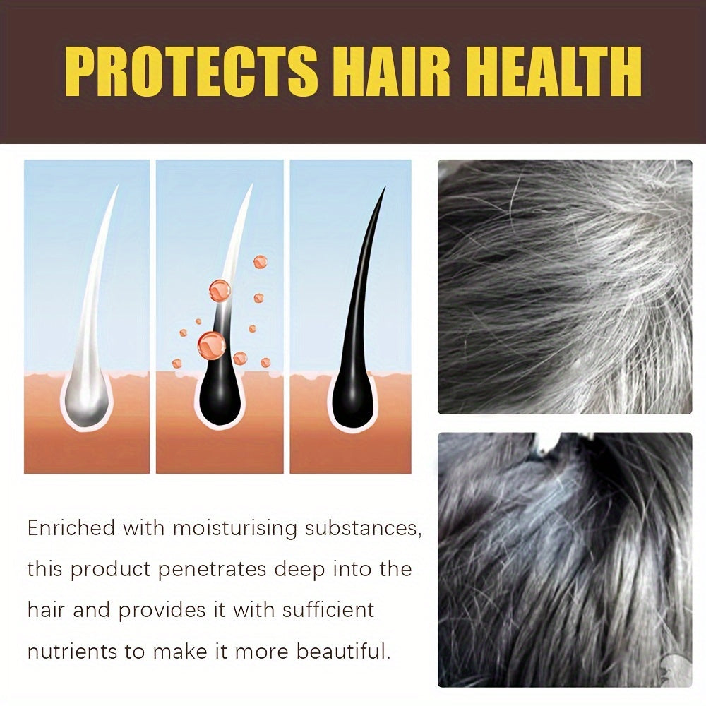 Brown Hair Coloring Shampoo, Instant Hair Coloring Shampoo 3 in 1 Nourishing Hair Shampoo Hair Coloring Cover Gray Hair, Natural Long Lasting Hair Coloring Shampoo