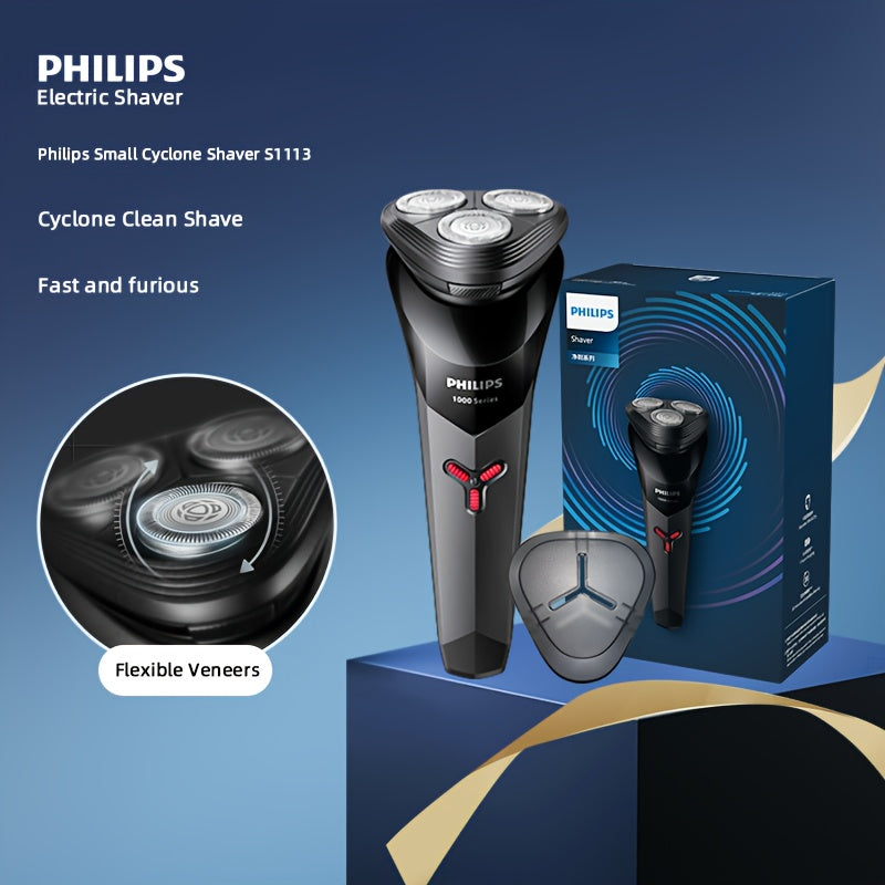 Philips Shaver Series 1000 Electric Hair Remover S1113 PowerCut Blade ContourFlex Razor Head Part IPX7 Fully Waterproof Automatic Sharpening 3D Floating Cutting Heads Ergonomic Design USB Charging, 1 Hour Full 30 Minutes Runt
