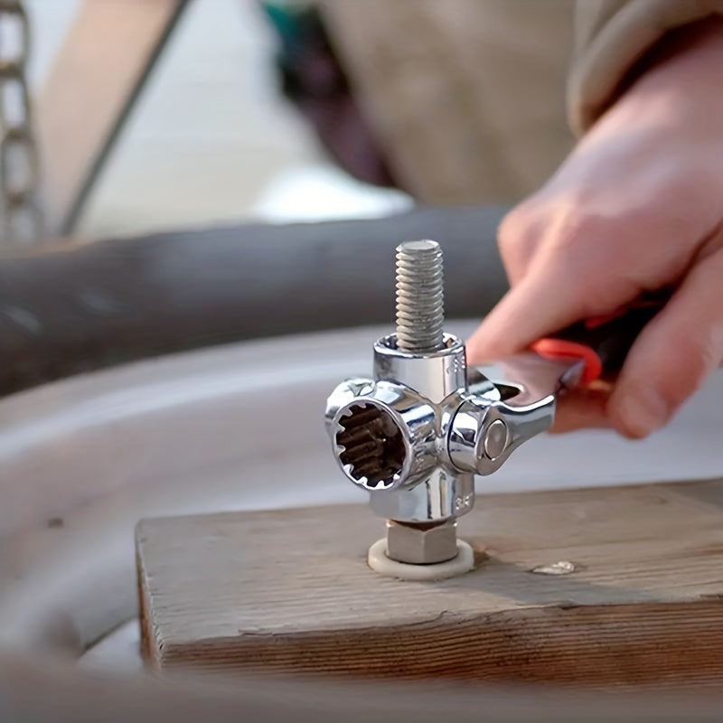 Jogo de chaves de caixa 52 em 1 com cabo antiderrapante e design giratório - Durável e fácil de utilizar para diversas tarefas.