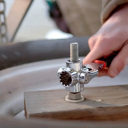 Jogo de chaves de caixa 52 em 1 com cabo antiderrapante e design giratório - Durável e fácil de utilizar para diversas tarefas.