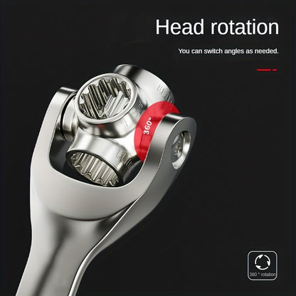 Jogo de chaves de caixa 52 em 1 com cabo antiderrapante e design giratório - Durável e fácil de utilizar para diversas tarefas.