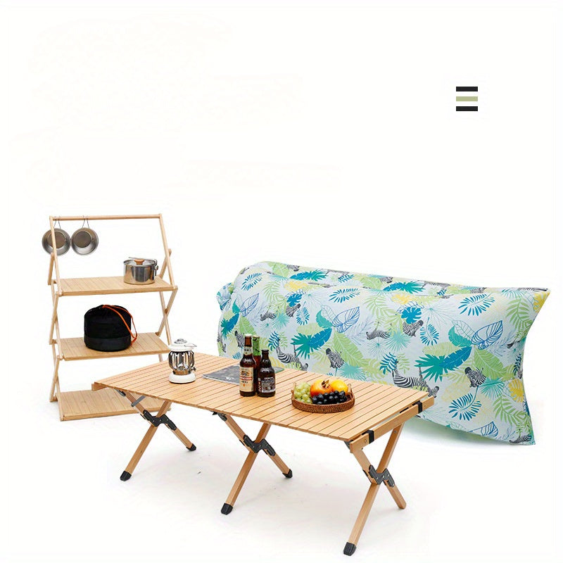 1pc Large Inflatable Sofa Chair - Heavy-Duty Oxford Fabric Portable Air Bed/Seat, Foldable Self-Inflating Couch for Adults &, No Needed, Ideal for Camping, Beach, Music Festivals, Backyard (Takes Air from Mouth, Chaise Pliant