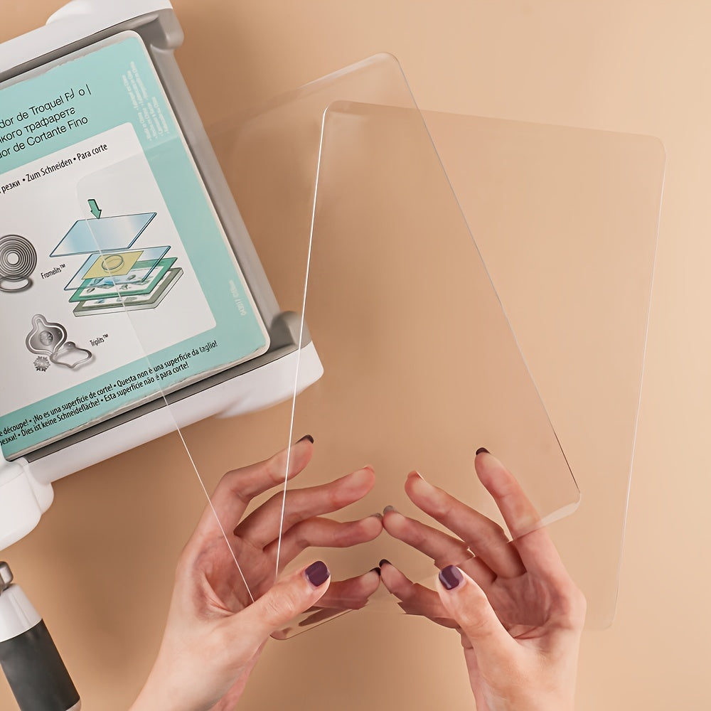 2pcs Transparent Metal Cutting Pads for DIY Scrapbooking - Precision Die & Embossing Machine Replacement Pads with Heart & Star Designs, Ideal for Crafting and Card Making, Precision Cutting|Creative Crafting|Durable Craft To