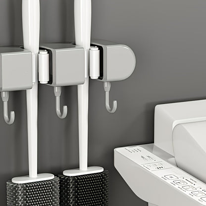 1pc, Multi-functional Mop Holder, Punch-free Wall-mounted Hooks, Mop Clip, Mop Rack, Broom Clip, Garden Tool Organizer, Towel Rack, Non-slip, Useful Tools, Cleaning Tools, Cleaning Supplies, Household Gadgets