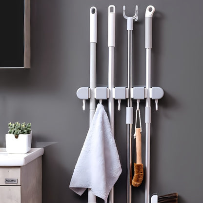 1pc, Multi-functional Mop Holder, Punch-free Wall-mounted Hooks, Mop Clip, Mop Rack, Broom Clip, Garden Tool Organizer, Towel Rack, Non-slip, Useful Tools, Cleaning Tools, Cleaning Supplies, Household Gadgets